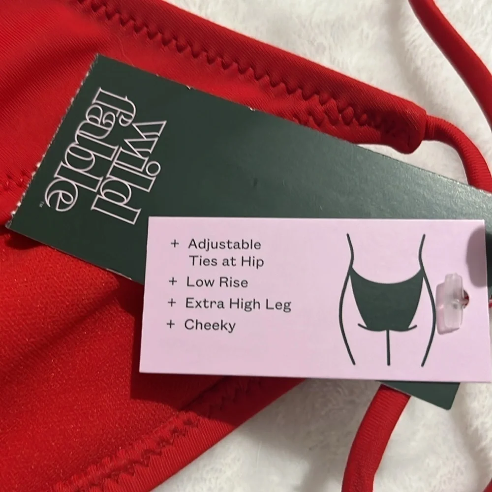 New Wild Fable Women’s Red String Bikini Bottoms Size Medium NWT